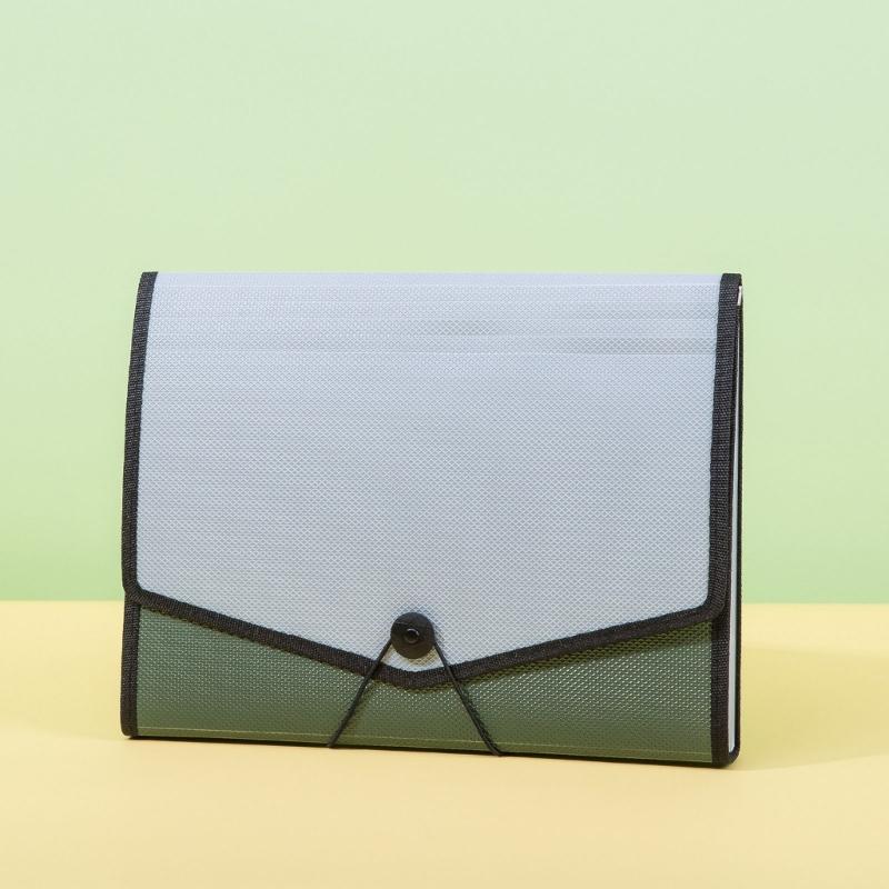 13 Pockets Expandable File Case Plastic Document Organiser Filing Bag Elastic String Closure for Office School Supplies