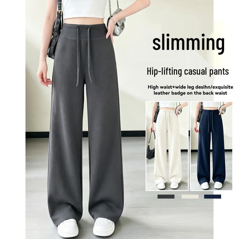 Women's Summer Petite Straight Wide-Leg Casual Pants