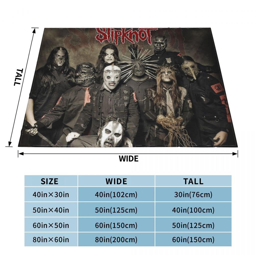 שמיכה מפלנל רכה וחמה של להקת ההבי מטאל Slipknot, כיסוי לחדר שינה, פיקניק, נסיעות, בית, מוזיקת היפ הופ רוק