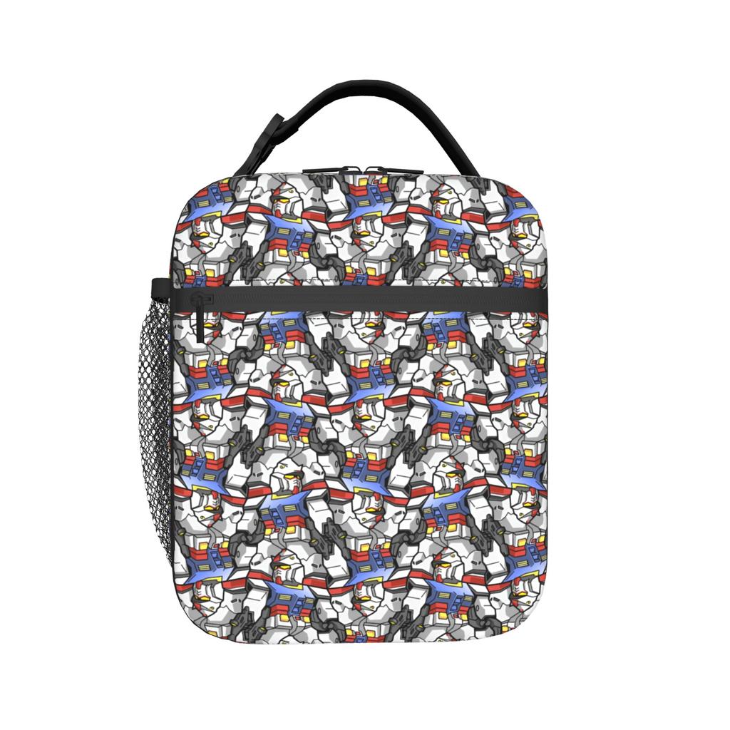 Custom Gundams Resuable Lunch Boxes Unisex Waterproof Anime Thermal Cooler Food Insulated Lunch Bag School Student