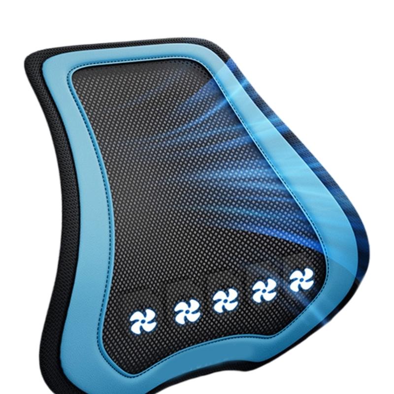 Mesh Car Lumbar Support Pad with Fan Function, Ergonomic Vehicle Seat Back Support Cushion for Daily Driving Comfort