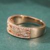 Elegant Classic Hollow Patterned Golden Plated Ring Women Fashion Inlaid Synthetic Zirconia Banquet Wedding Jewelry Accessories