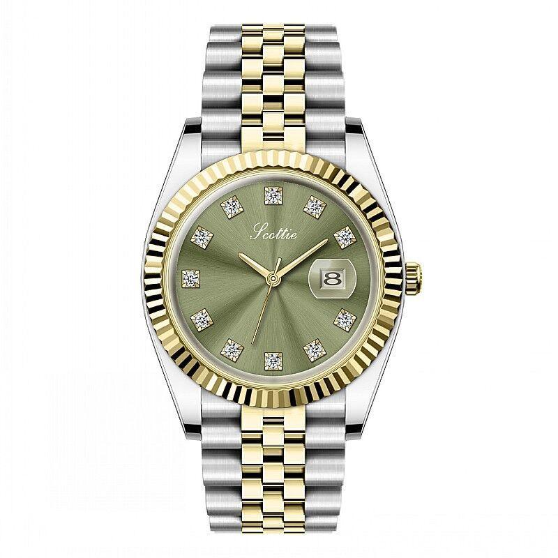 Shi Gaudi's simple and atmospheric solid steel belt women's watch with calendar women's watch business high-value watch women