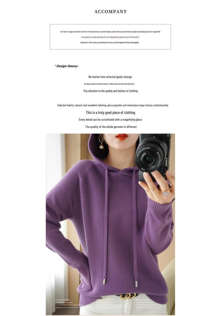 Women's Casual Plus Size Hooded Knitwear Sweatshirt for Spring/Autumn 2023