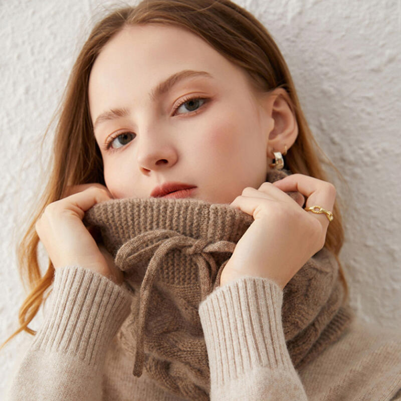 Manon Winter Wool Knit Beanie Women s Bucket Hat Neck Warmer gray