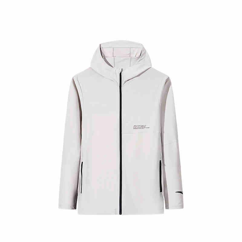 

Anta Versatile Letter Zipper Hooded Jacket Men Outerwear Cloud-Gray 152527710-1 L