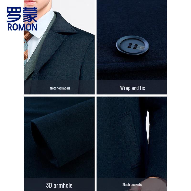 Romon Men's Winter Wool Blend Business Coat