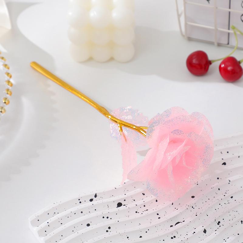 Φωτεινή Ανθοδέσμη με Τριαντάφυλλα από Φύλλο Χρυσού 24Κ: Διατηρημένα Τεχνητά Λουλούδια για την Ημέρα του Αγίου Βαλεντίνου, την Ημέρα της Μητέρας και τα Γενέθλια