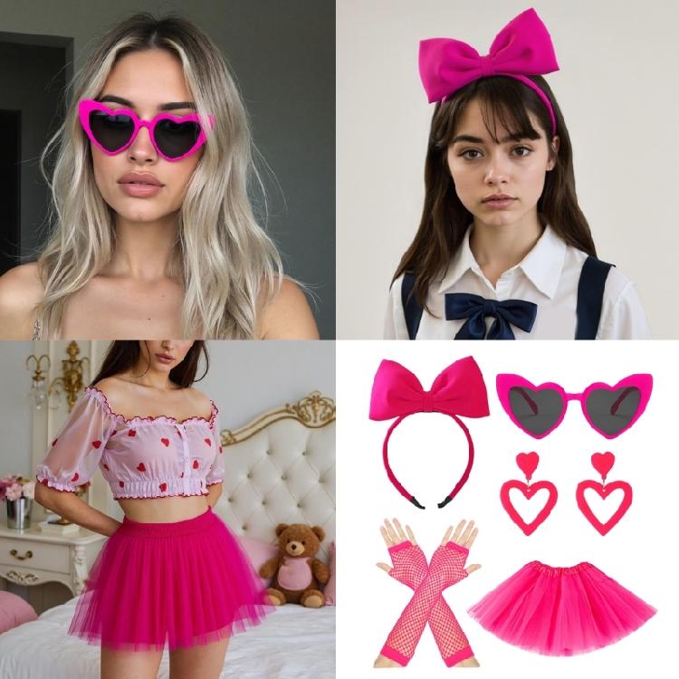 80s Costumes for Women Fancy Dress Outfit Accessories Halloween Christmas Cosplay Party Dressing Up Tutus Skirt Headband