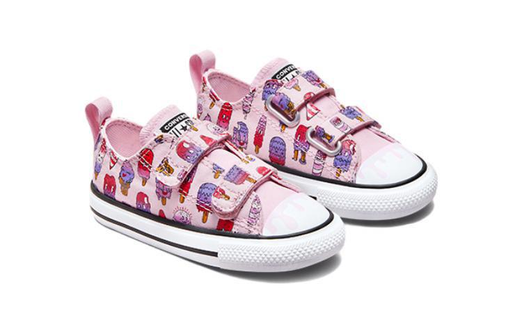 Converse Chuck Taylor All Star Canvas Wear resistant And Lightweight Low top Toddler Shoes Pink Purple A00389C