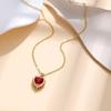 Love-themed Vintage Pendant Necklace for Women, Stylish and Versatile, Featuring A Subtle Set of Zirconia Stones On The Collarbone.