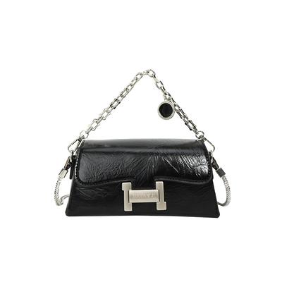 Borsa da donna in argento con design di nicchia, alla moda, semplice e popolare, borsa da ascella, borsa a tracolla con catena, borsa da donna
