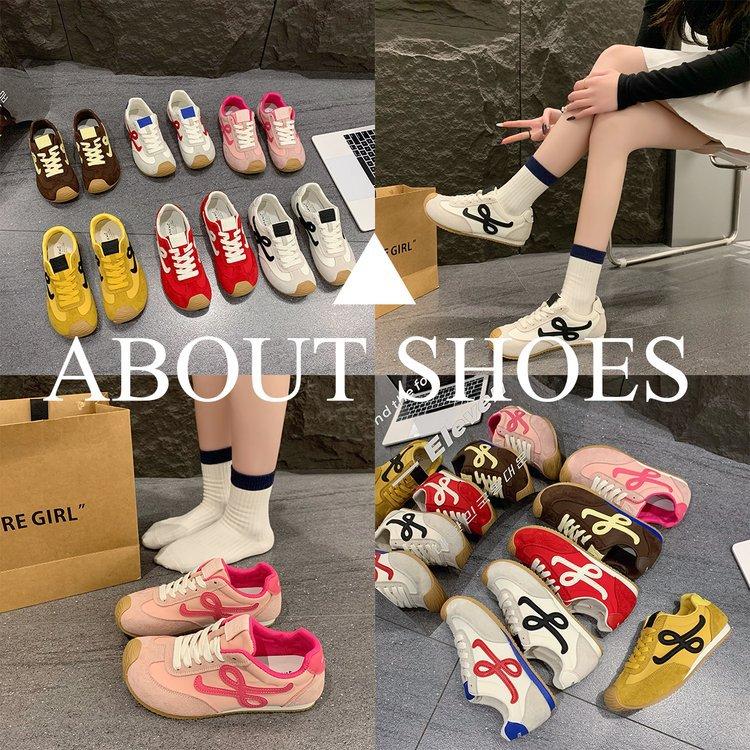Soft Leather Version Casual Sports Moral Training Shoes Women's 2025 New Flat-bottomed Trendy Retro Color Matching Forrest Gump Sports Shoes Women's