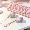 Transparenter Basis Fidget Schlüsselanhänger Würfel Tastenkappe Clicker Anhänger Druckspielzeug Tägliches Mitführen