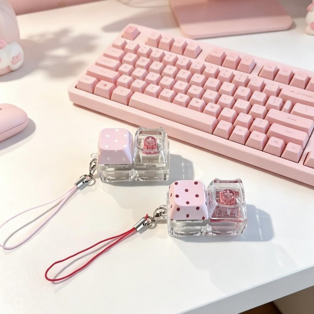 Transparenter Basis Fidget Schlüsselanhänger Würfel Tastenkappe Clicker Anhänger Druckspielzeug Tägliches Mitführen
