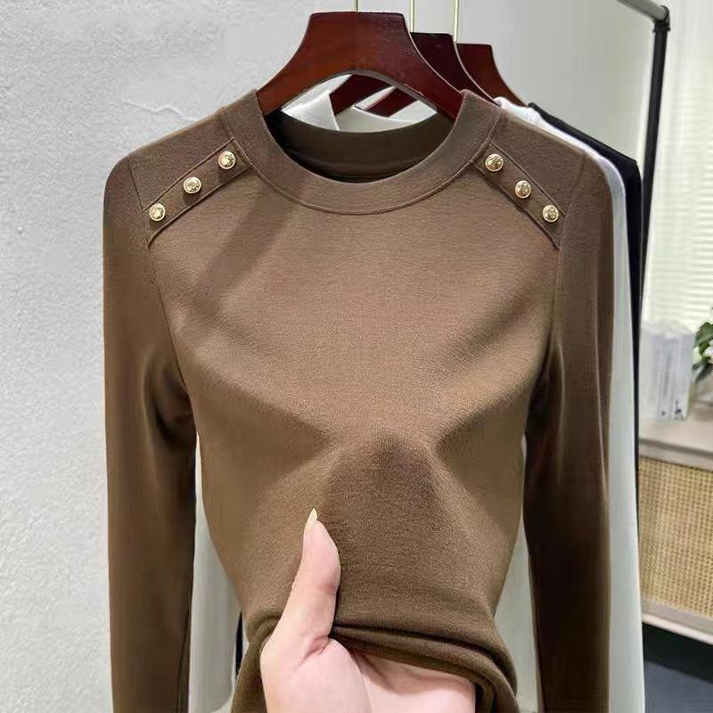 Women's Plush High-Neck Base Layer Top - Thickened, Warm, Stylish Innerwear for Autumn/Winter
