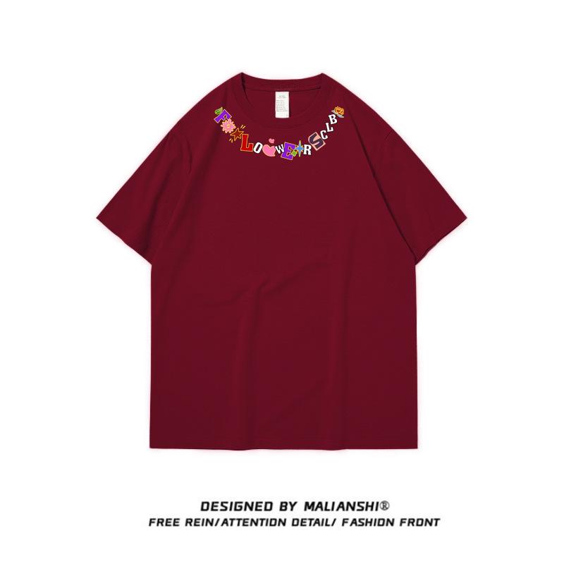 Plus Size Pure Cotton American Design Loose Short-Sleeve T-Shirt for Women (2-300 Lbs)