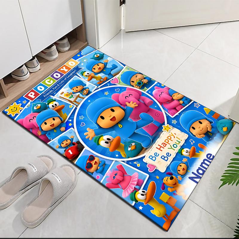 Custom Name Pocoyo Printed Carpet Rug For Office Chair Living Room Bedroom Kitchen Room Decor Gifts