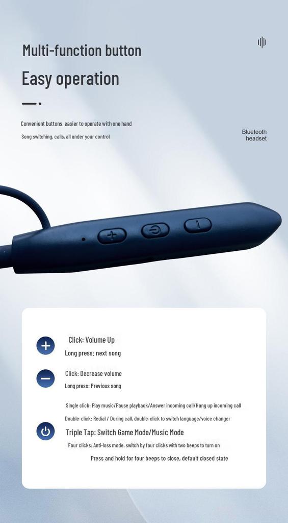 Ultra-Long Battery Dual Battery Neckband Noise Cancelling Wireless Bluetooth Sports Headphones