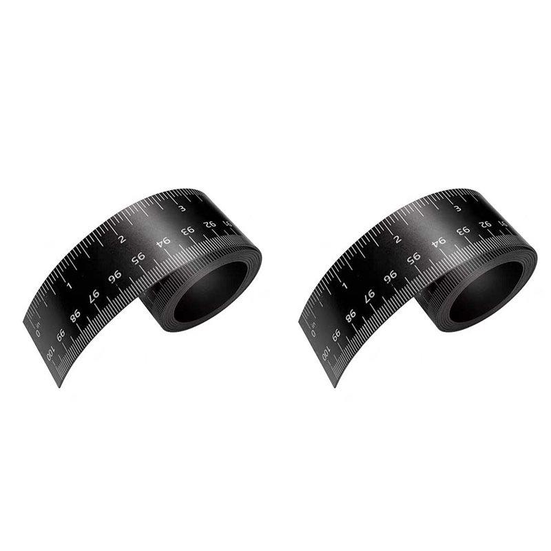 

2 Pcs 100Cm Magnetic Ruler Flexible Magnetic Ruler With Both Inches And Centimeters Magnet Measuring Tape чорний