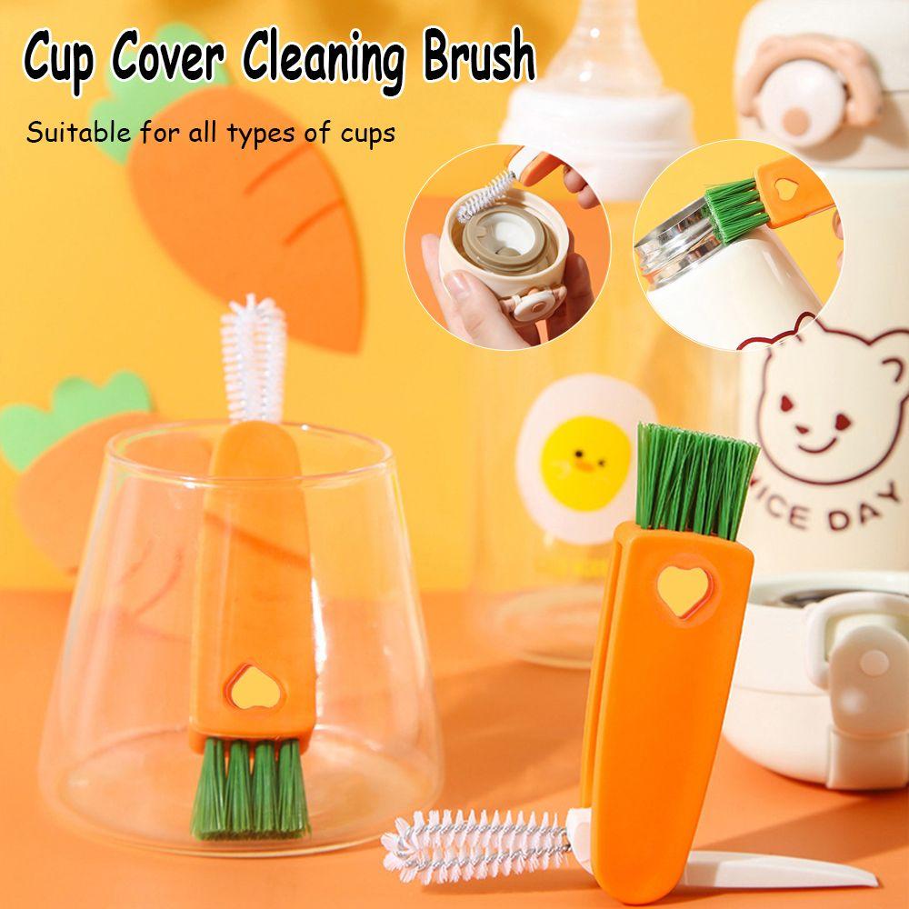 Dust Removal Cleaning Tool Lunch Box Lid Cleaning Brush Rubber Ring Milk Bottle Cleaner Cup Cover