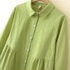 Women Plus Size Simple Solid Long Sleeve Casual Shirt