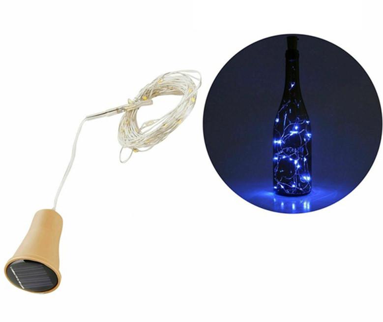 Outdoor Solar LED Wine Bottle Cork String Lights Holiday Decoration Portable Bar Fairy Lights Christmas Copper Wire String Light