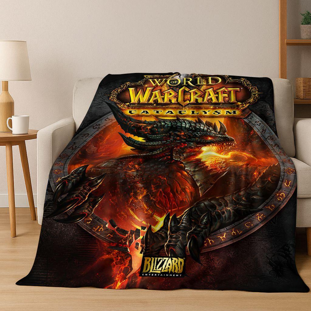 WOW World of Warcraft Arthas Demon Illidan Sylvanas Flannel Blanket,Cozy Soft Throw Blanket for Home Bedroom Bed Sofa Cover Gift