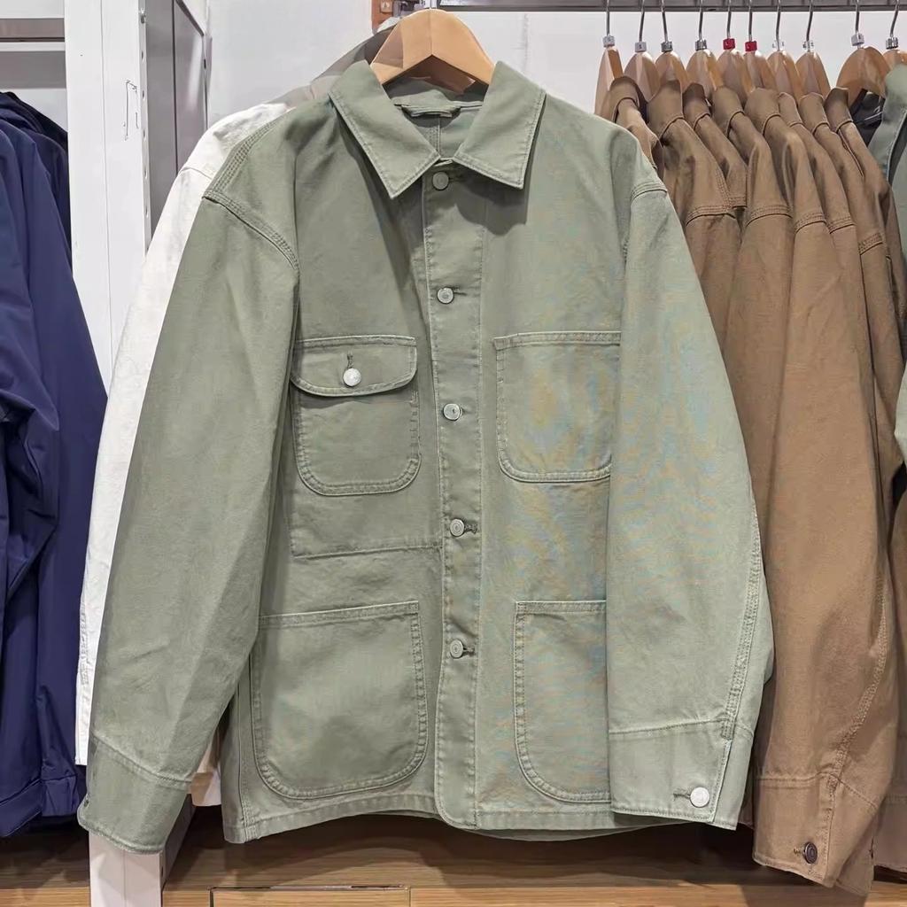 1116 Spring Men's Women's Casual Jacket Jacket Tooling Loose Top Multi-Pocket Long Sleeve Jacket 181819