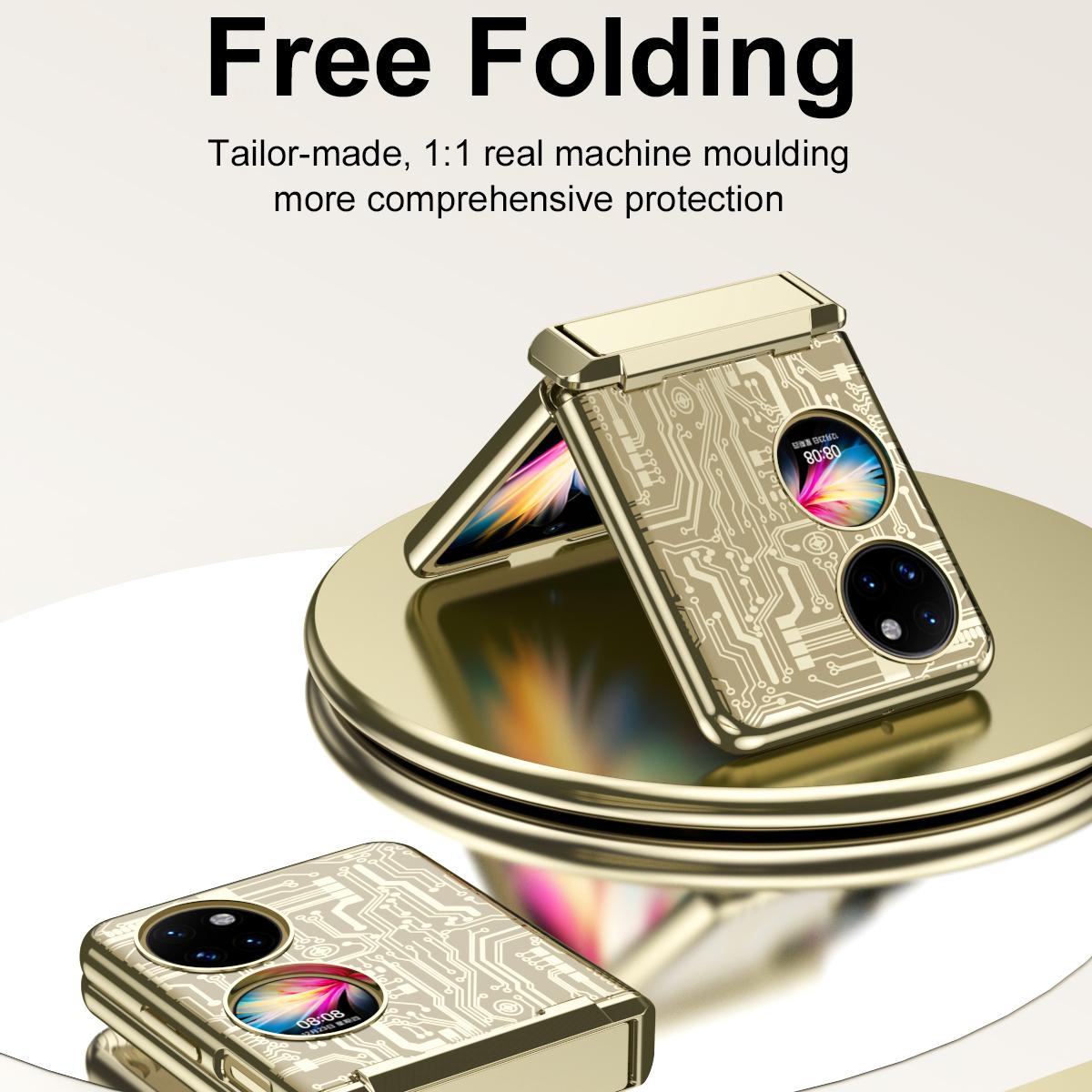 

Mechanical Legend Series for Huawei P50 Pocket Electroplating Case Hinge Kickstand PC Cover Silver