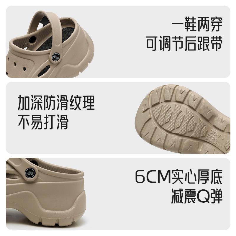 Thick-soled simple hole shoes, summer new beach slippers can be worn outside, indoor home non-slip cool slippers women's