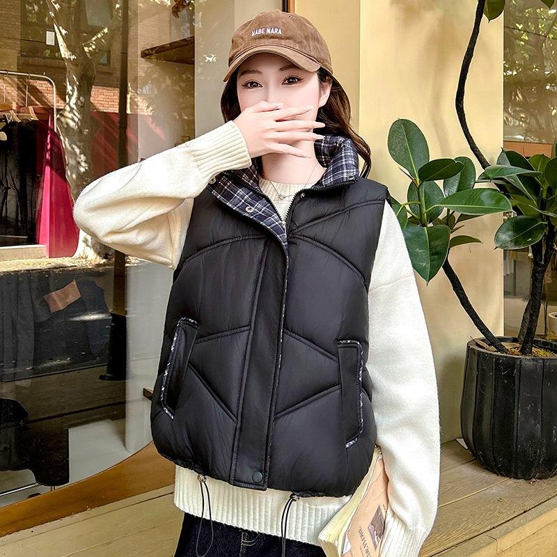 Short Thickened Fashion Vest Down Cotton Vest Vest Autumn and Winter Jacket Foreign Style New Trendy Vest Women