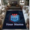 NSW Blues logo Crystal Velvet Rug, Custom Name Text Personalized Non‑Slip Floor Mat for Home Decor Gift