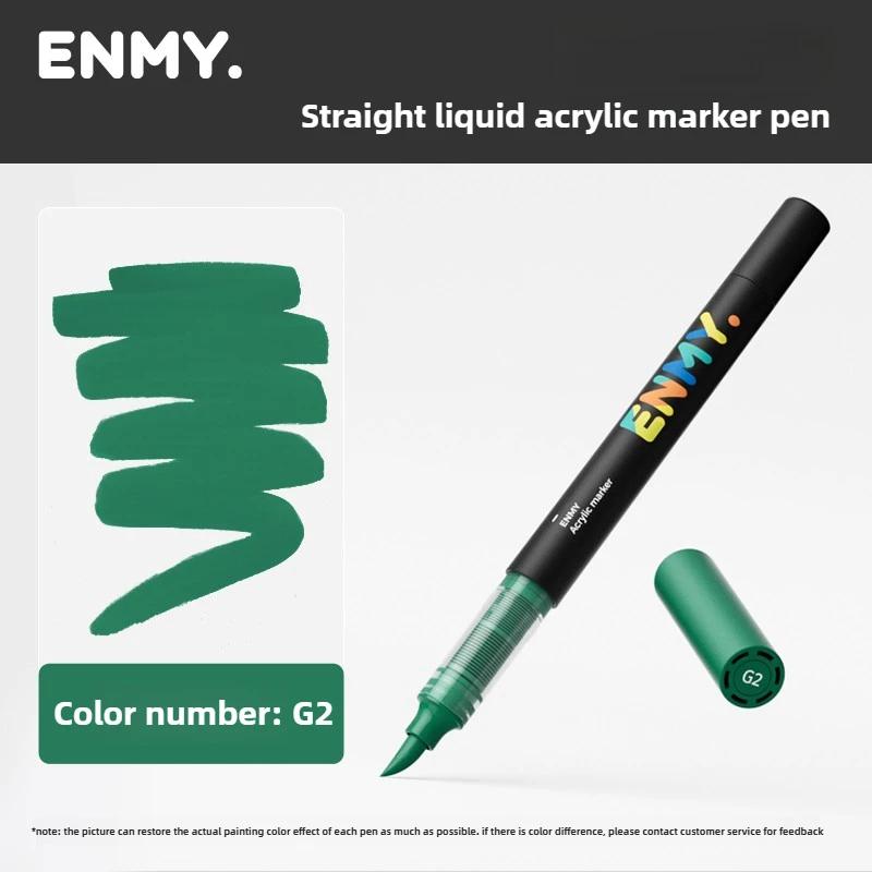 1 Pieza ENMY 60 Colores Marcadores Acrílicos Líquidos Directos Mezclables Punta Suave No Transparentes Marcadores de Arte Material Escolar Papelería
