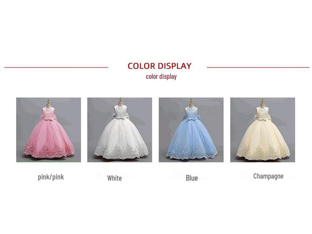 Children's Lace Trim Evening Dress - Princess Runway Model