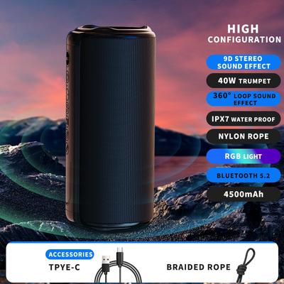Bluetooth-högtalare Förbättrad bas Bärbar högtalare ,BT5.0 Högre högtalare Stereo,IPX7 Vattentät för Camping subwoofer