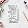Stationery Die Cuts, Metal Cutting Dies, Scissors Glue Ruler Pencil ABC Letters Dies, School-themed Dies for Scrapbooking Card Making Embossing DIY