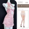 Sexy Retro Cheongsam Free Sex Underwear Women's Side Split Mesh Transparent Lace Large Size Uniform Temptation