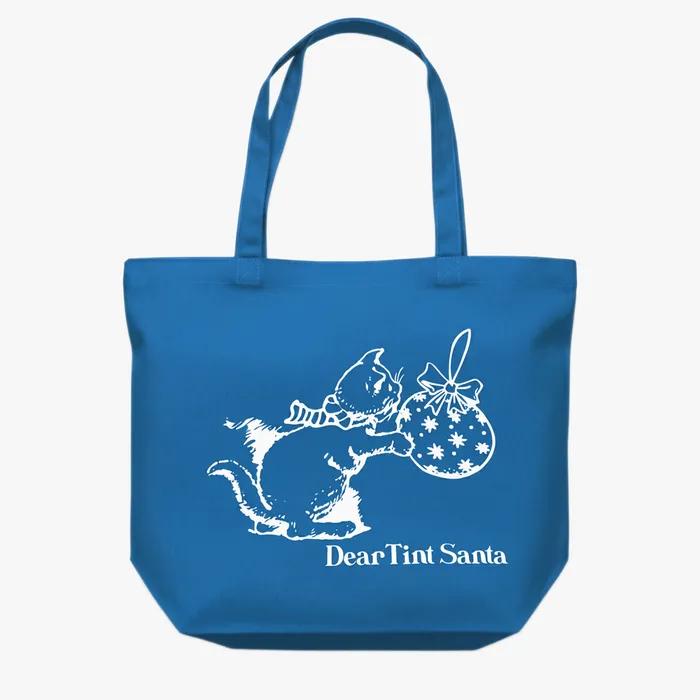 Holiday Cat Big Tote_turquoise