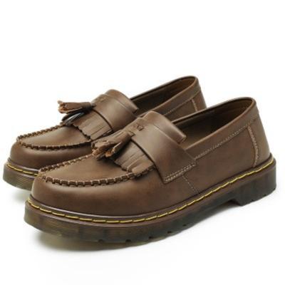 Quaste Damen Leder Low-Top Kleine Lederschuhe Damenmode Student Runde Spitze Freizeitschuhe