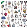 Danturn 925 Silver Disney Berlocker Trassel Musse Mimmi Mulan Hängen för Kvinnor Smyckestillverkning Armband Halsband
