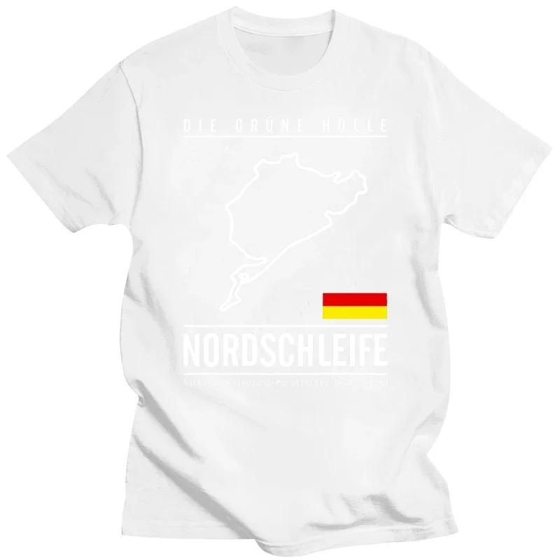 BenberFashion 2025 New short-sleeved Nurburgring Grand Prix German Circuit race fun 100% cotton casual men's loose T-shirt 4XL