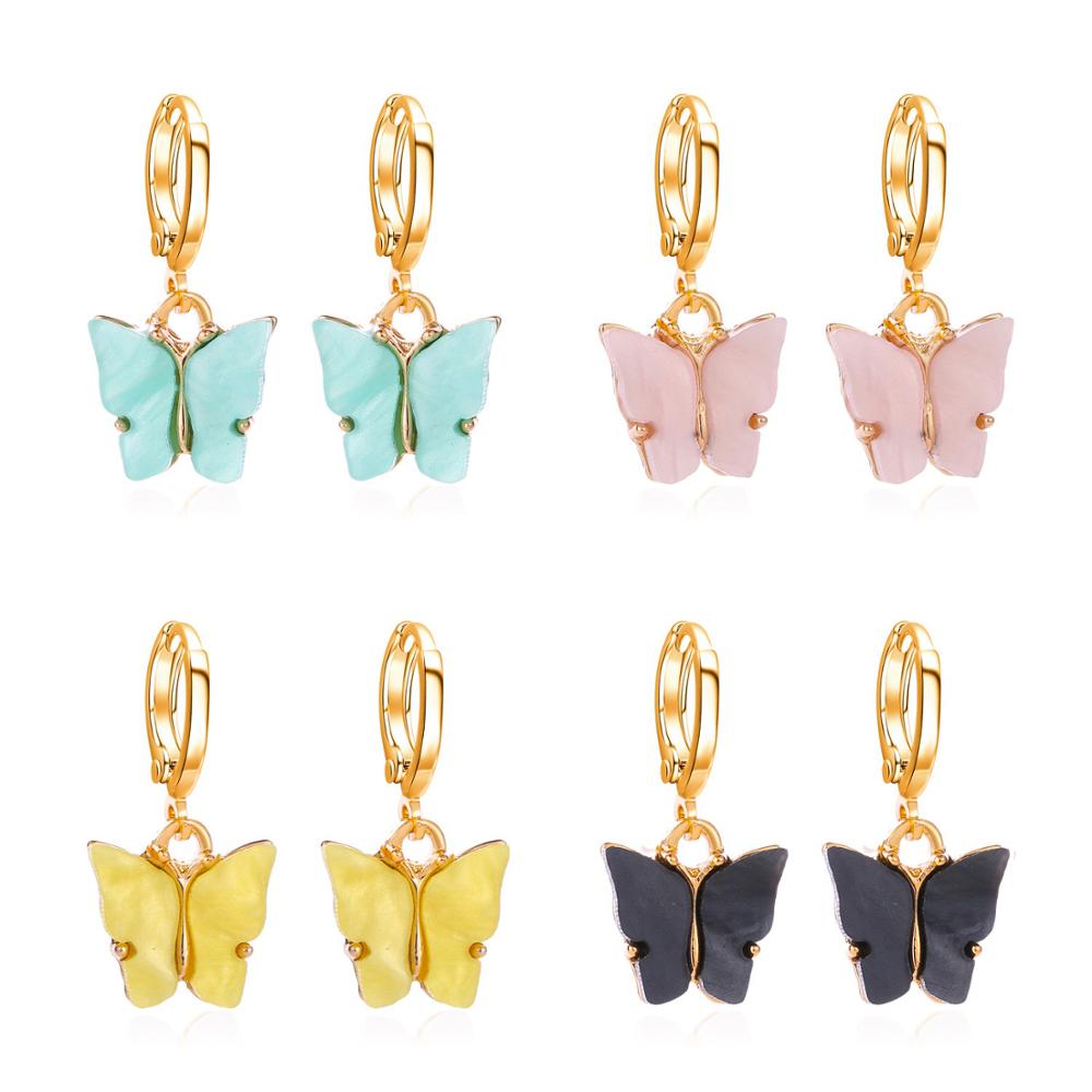 1 Pair earings Multicolor Butterfly Dangle Earrings For Girlfriend Cute Insect Butterfly Earrings Gentlewoman Jewelry Gifts