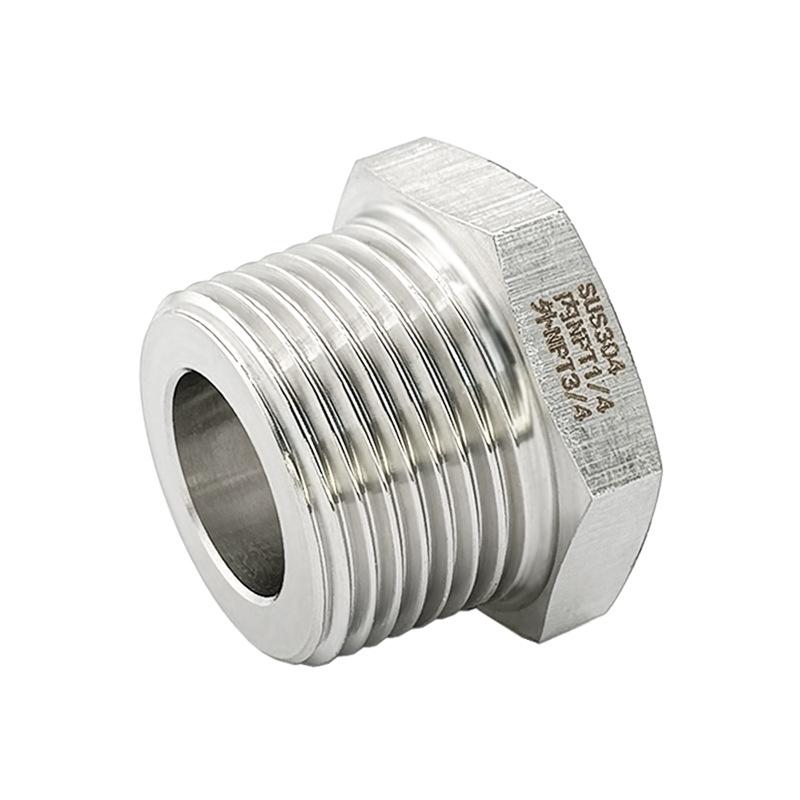 Female NPT 1/4 To Male NPT 3/4 Stainless Steel 304 Threaded Reducer Fitting Straight (1151)
