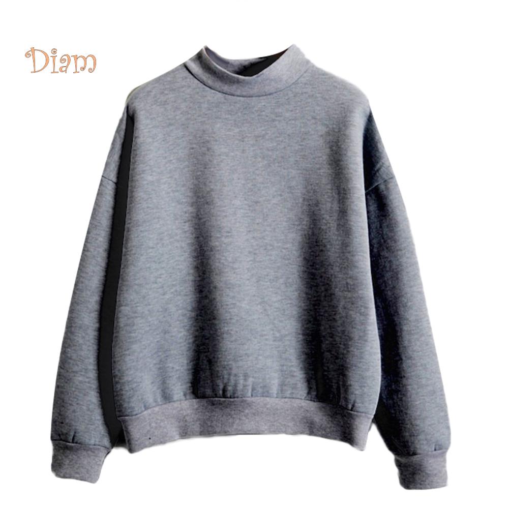 TOP-FASHION-WOMEN Autumn Winter Casual Crew Neck Long Sleeve Sweatshirt Pullover