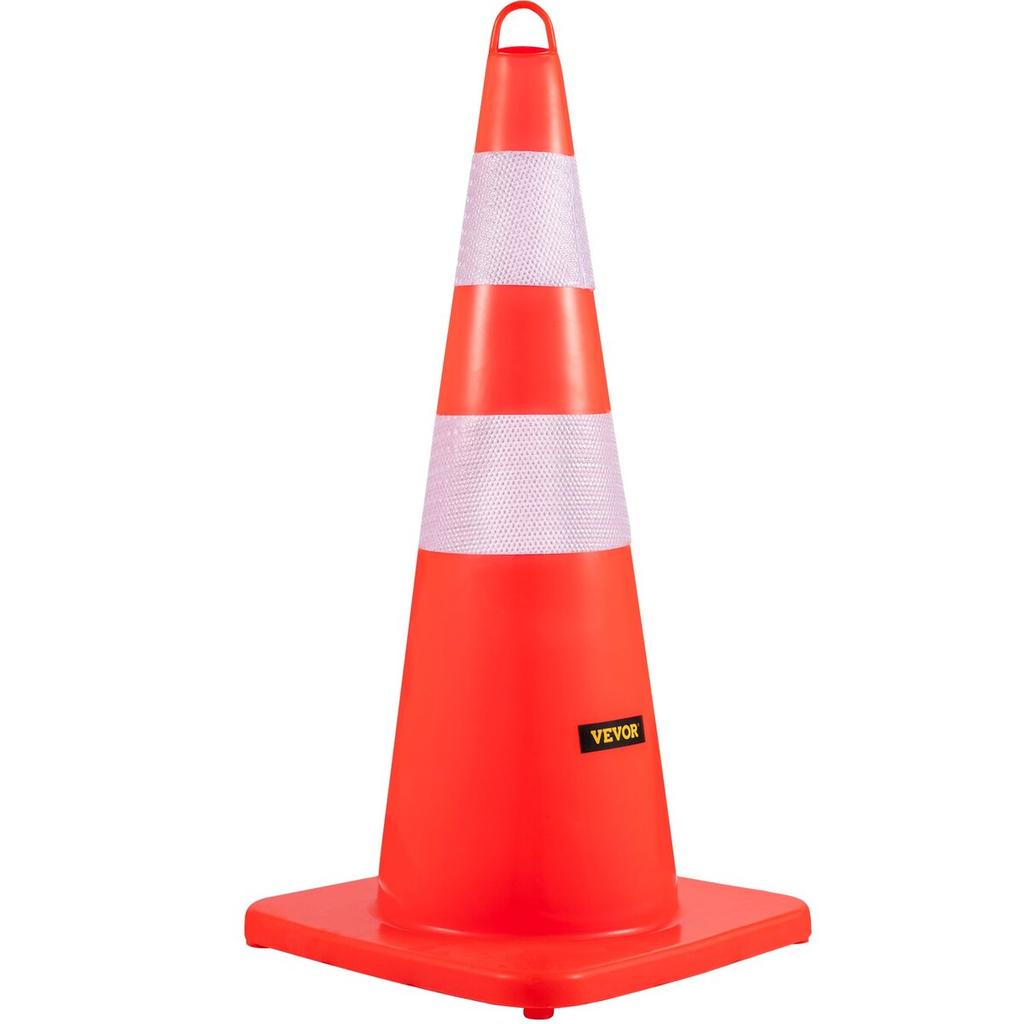 Safety Cones Traffic Cones 12 x 28" Orange Reflective Collars Road Cones