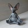 Meditasjon Yoga Glad Katt Lunefull Buddha Sfinks Katt Statue Art Deco Skulptur Utendørs Hagestatue