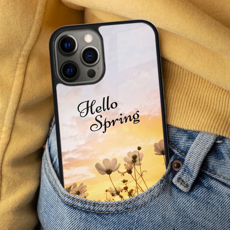 Hello Spring Flowers Soft Phone Case for iPhone 17 Air 16e Pro Max 15 Pro 13 14 Plus 11 12 MagSafe Magnetic Coque