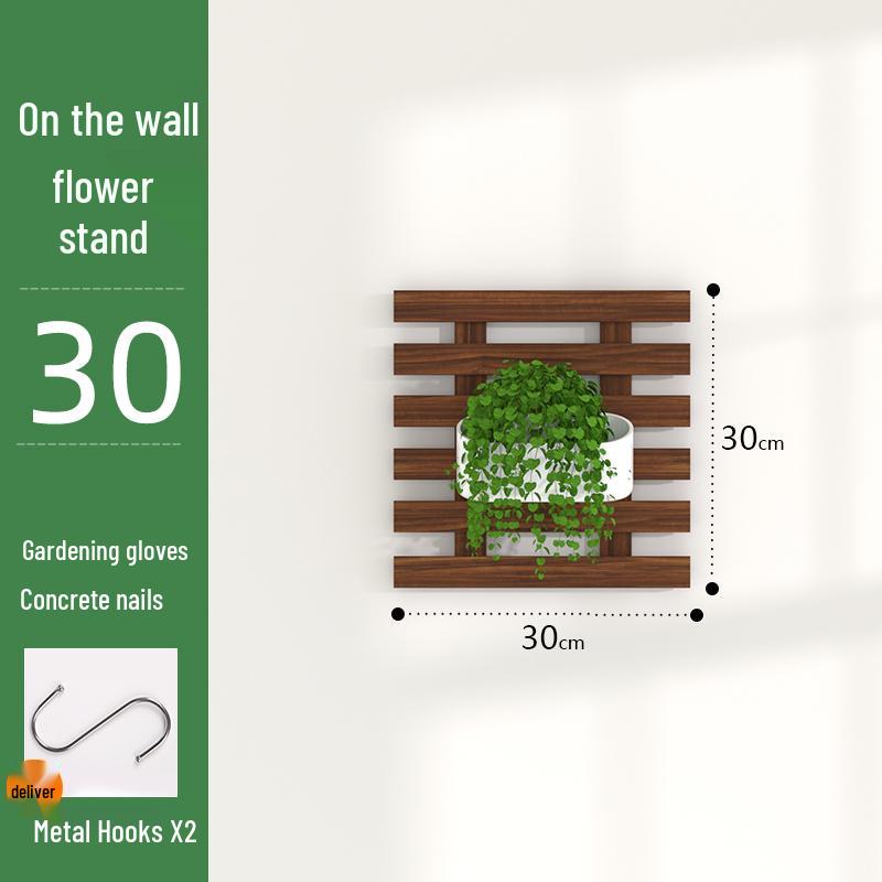 Balcony Solid Wood Hanging Flower Rack - Indoor Wall Decor for Plants