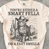 Smart Fella Or Fart Smella 90s Retro Shirt, Funny Cat Vintage T Shirt, Cats Lover Gift, Western Shirts, Gag Gifts, Meme T Shirt, Weird Tee